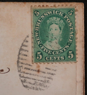 1867 Canada NB letter Confederation Customs goods to USA. N.B stamp 