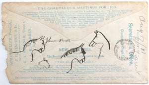 1880 USA illustrated map cover Chautauqua NY Sunday School