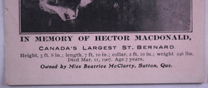 Late 1800s Canada Sutton QC trade card McClarty marble dealer + Dog 