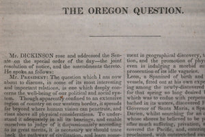 1846 USA Senator DIckinson's speech on ‘The Oregon Question’