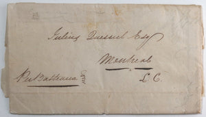 1832 Canada letter Prescott (UC) to Montreal (LC), shipment barrels of ashes