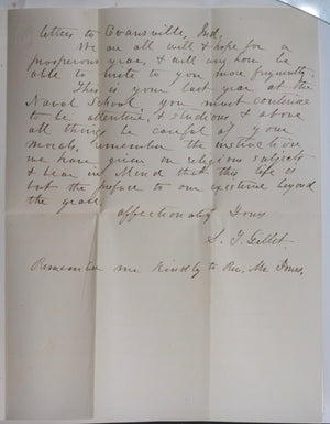 1859 USA letter, Methodist scandal Indiana University Bloomington IN