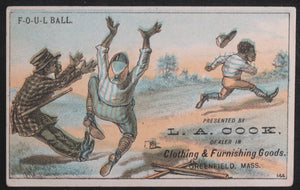 c. 1880s USA Massachusetts trade card African-Americans playing baseball