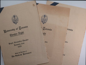 1910 Canada pamphlet (X3) University Toronto Theater Night Royal Alex