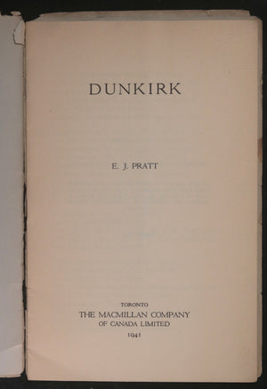 WW2 1941 pamphlet ‘Dunkirk’ poem by Canadian poet E.J. Pratt
