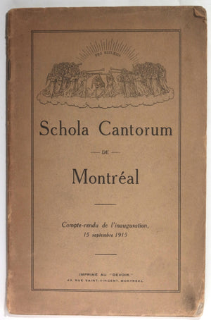 1915 Canada Quebec inauguration École diocésaine de musique Montréal