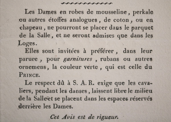 19e Aix Invitation Marquis d’Olivary bal paré S.A.R. Comte d’Artois