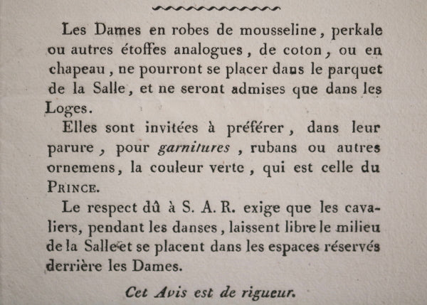 19e Aix Invitation Marquis d’Olivary bal paré S.A.R. Comte d’Artois