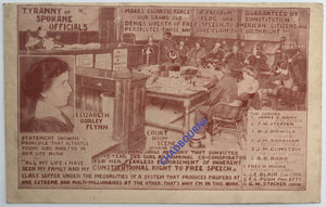 USA postcard Spokane trial labor leader, activist, and feminist c.1910