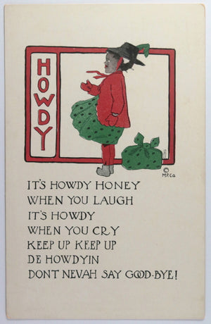 USA 1911 set of 2 “Howdy Kids” Black Americana postcards