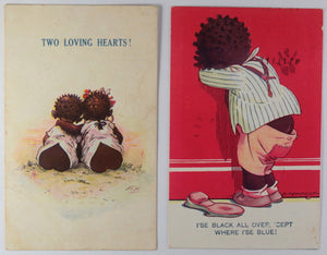  USA set of 2 “Black Kid Comics” Black Americana postcards