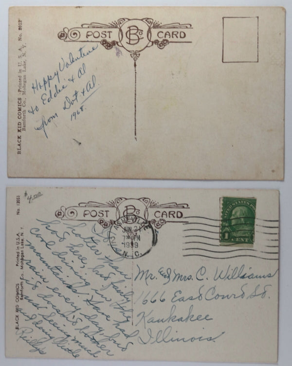  USA set of 2 “Black Kid Comics” Black Americana postcards