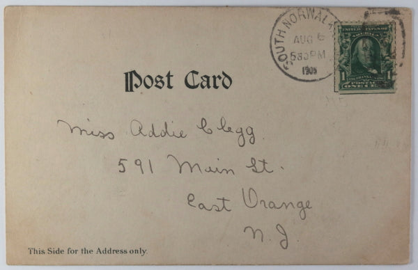 1905 USA postcard Black Americana, minstrel black-face singer on stage
