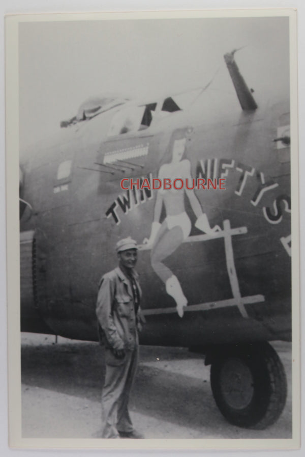 USA set of 4 photos of bomber airplane nose-cone art