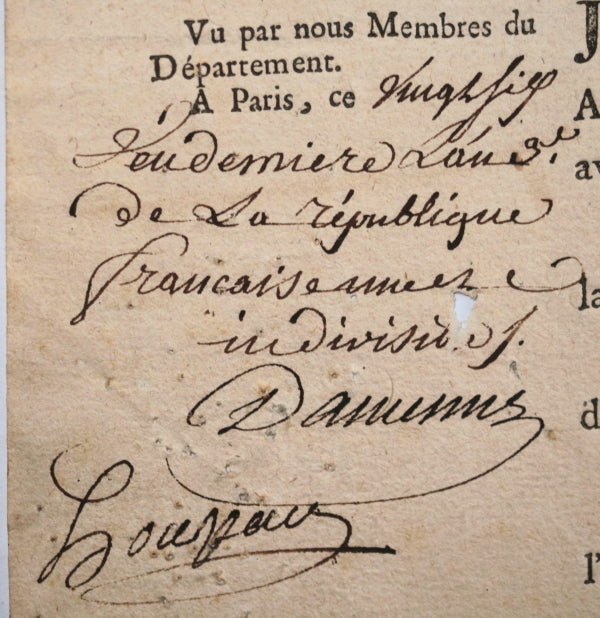 1794 Paris récépisse de l’Emprunt Forcé Section des Sans Culottes