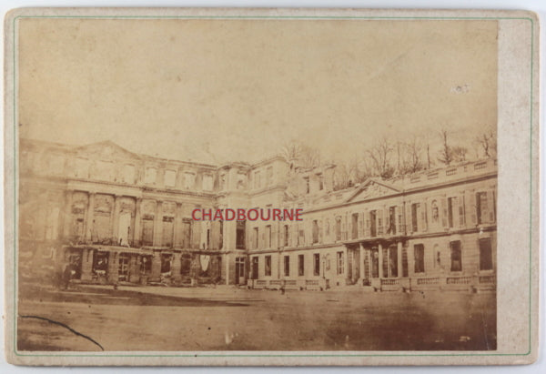 1870 photo albumen ruines château Saint-Cloud brûlé 13 cctobre 1870