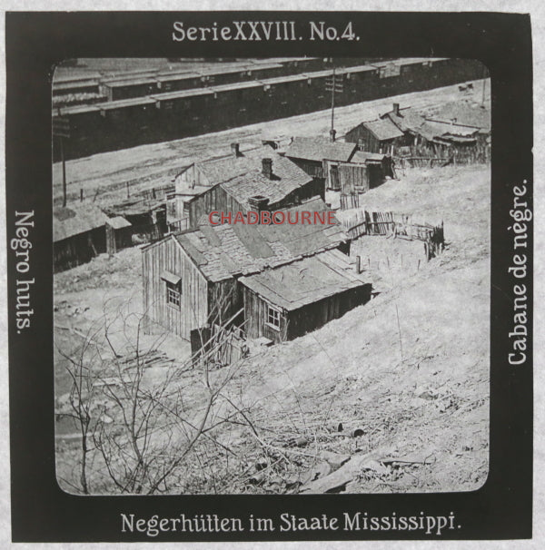 Magic Lantern glass photo African American hut Mississippi 1906-1914