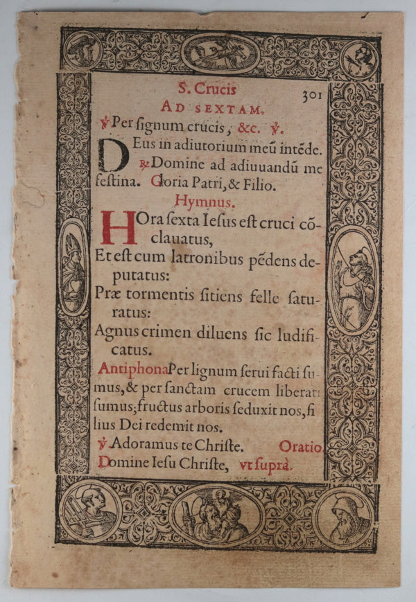 1572 Renaissance page with fantastic woodcuts Plantin #4