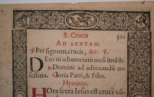 1572 Renaissance page with fantastic woodcuts Plantin #4