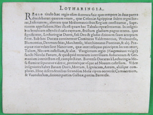 1595 Carte Ortelius de Bourgogne / Map of Burgundy
