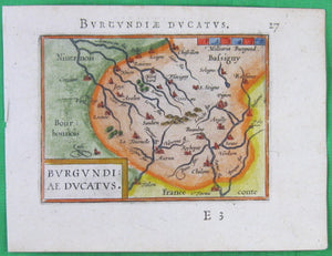 1595 Carte Ortelius de Bourgogne / Map of Burgundy