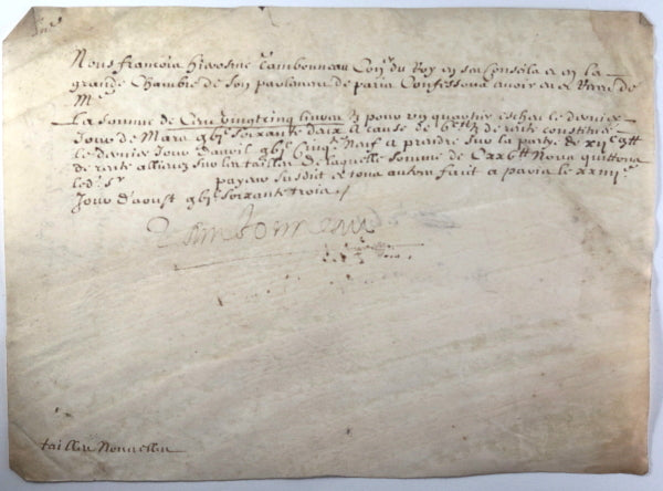 1663 Tambonneau conseiller de Louis XIV grand chambre parlement Paris