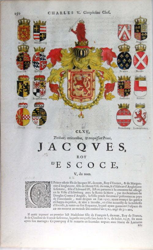 1667 print of the Coat of Arms of King James V of Scotland