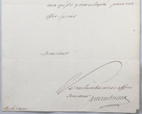 1694 Versailles lettre M. de Barbezieux à M. de Voyer blé pour étapier
