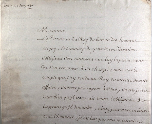 1697 Louis XIV lettre ministre Pontchartrain à Voyer d’Argenson
