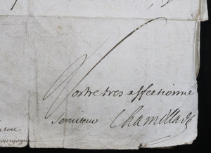 1702 lettre du ministre Chamillart (Louis XIV) sur lettres de noblesse