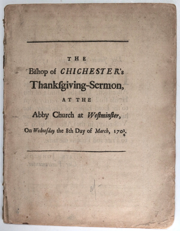 1703 pamphlet Bishop Chichester Thanksgiving sermon Westminster London