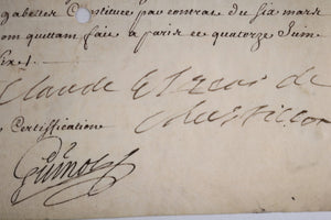1706 quittance du Comte de Chatillon, Gentilhomme de S.A.R. Monsieur