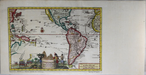 1707 Pieter van der Aa map of voyage of Magellan from Spain to Asia
