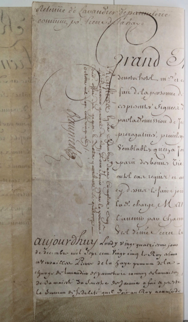 1725 Versailles Louis XV et Phélypeaux, lavendier paneterie commun