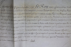 1726 pension pour Sr. Campredon, signé Louis XV et Fleuriau