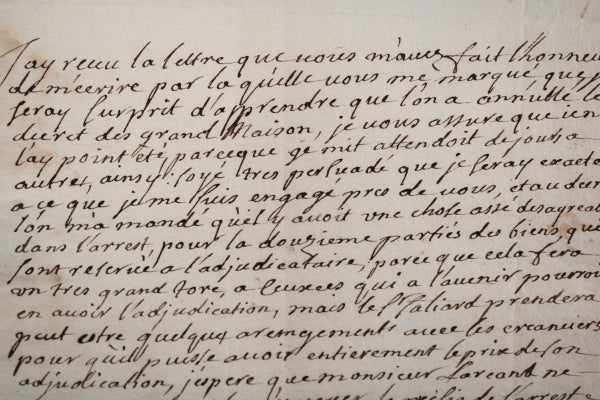 1730 Chalon, lettre de Masson de Gendrier à M. Macault Con.er du Roi