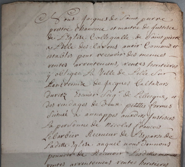 1731  Lille, rapport Jacques de St. Pierre chanoine Église Collégiale