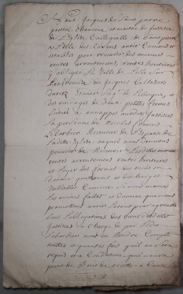 1731  Lille, rapport Jacques de St. Pierre chanoine Église Collégiale