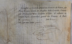 1733 quittance rente viagere, Pierre-Nicolas Gaudin Garde Trésor Royal