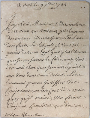 1734 lettre Comte de Toulouse au Comte Pighetti, situation Parme #3 of 3