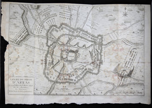 1735 Gravure 'Levée du Siege d'Arras Turenne 1654'