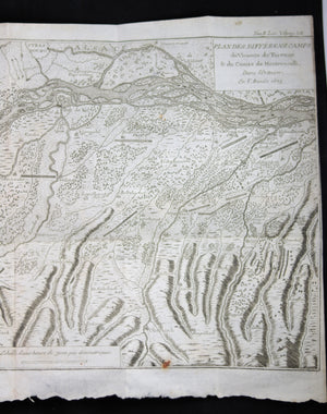 1735 Gravure 'Plan des Camps de Turenne dans l'Ortnaw 1675'