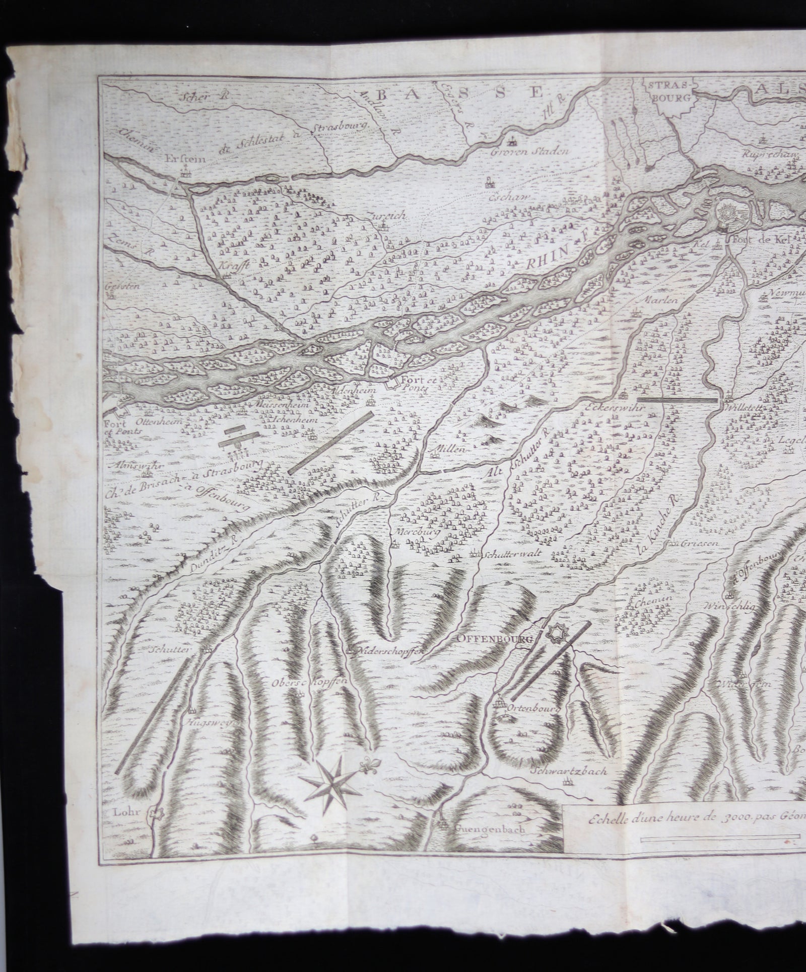 1735 Gravure 'Plan des Camps de Turenne dans l'Ortnaw 1675'