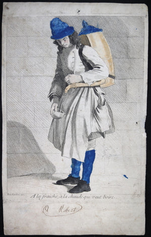 1737 estampe ‘A la fraiche, à la chaude, qui veut boire’ Bouchardon