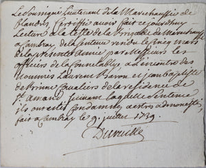 1739 condamnation de 2 cavaliers, Maréchaussée de Flandre