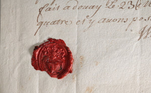 1744 Douay lettre Wattelin de Terbist conseiller du Roi, jardins Lille
