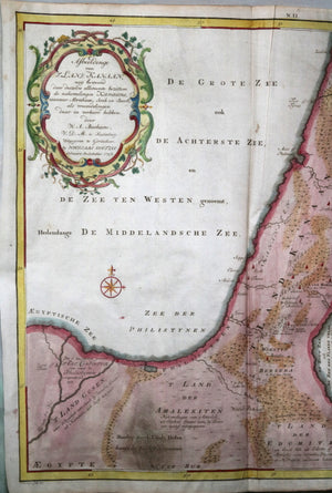 1748 Dutch map Lands of Canaan (Holy Land) by W. A. Bachiene