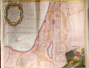 1748 Dutch map Lands of Canaan (Holy Land) by W. A. Bachiene