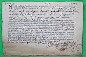 1754 quittance pour la Comtesse de Béarn à Paris