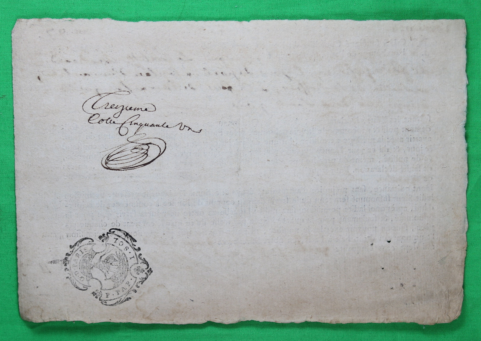 1754 quittance pour la Comtesse de Béarn à Paris